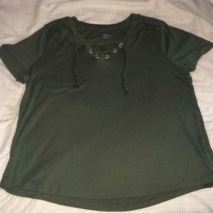 Green Criss Cross Top